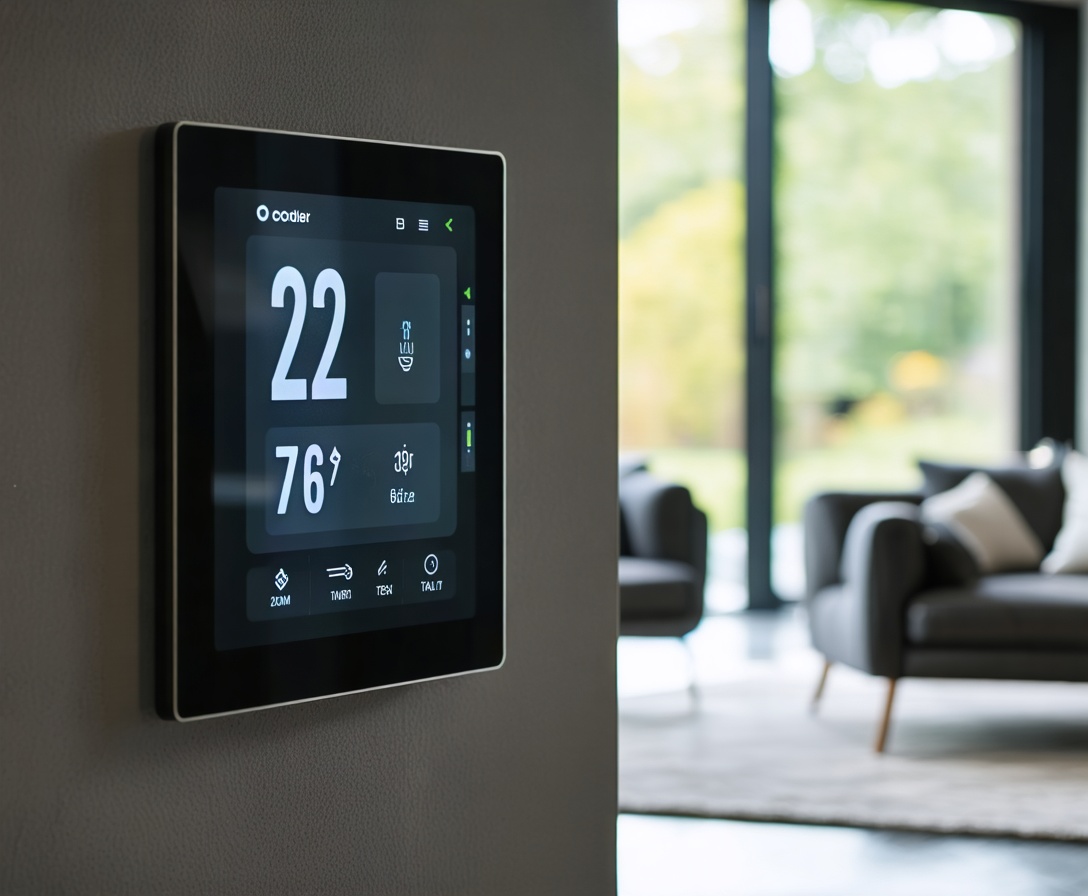 Wandmontierter Touchscreen zur Haussteuerung